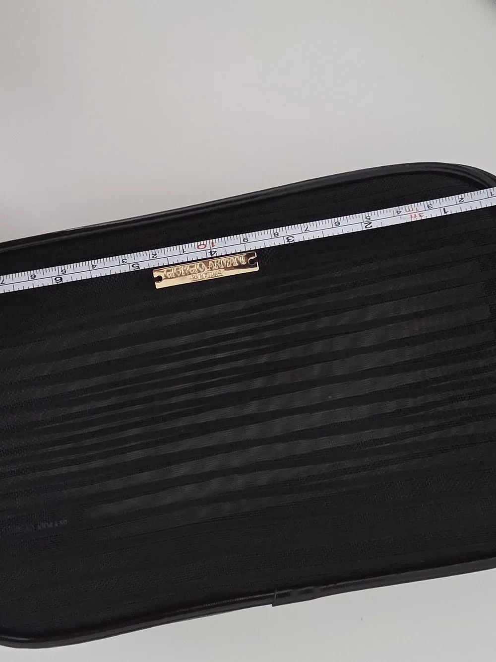 Giorgio Armani Men’s Black Textured Wallet with Gold Logo